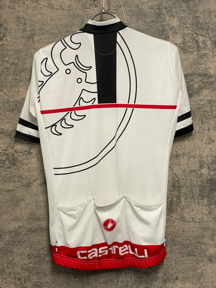JV204 カステリ CASTELLI 半袖 サイクルジャージ グレー 白 S