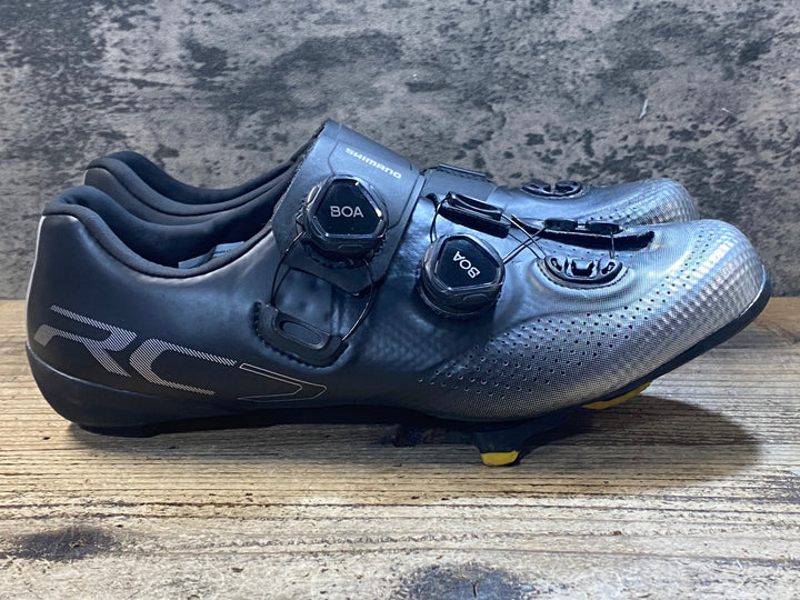 JW933 シマノ SHIMANO PC7 SHRC702M WIDE ビンディングシューズ 3穴 BOA シルバー 黒 EU41