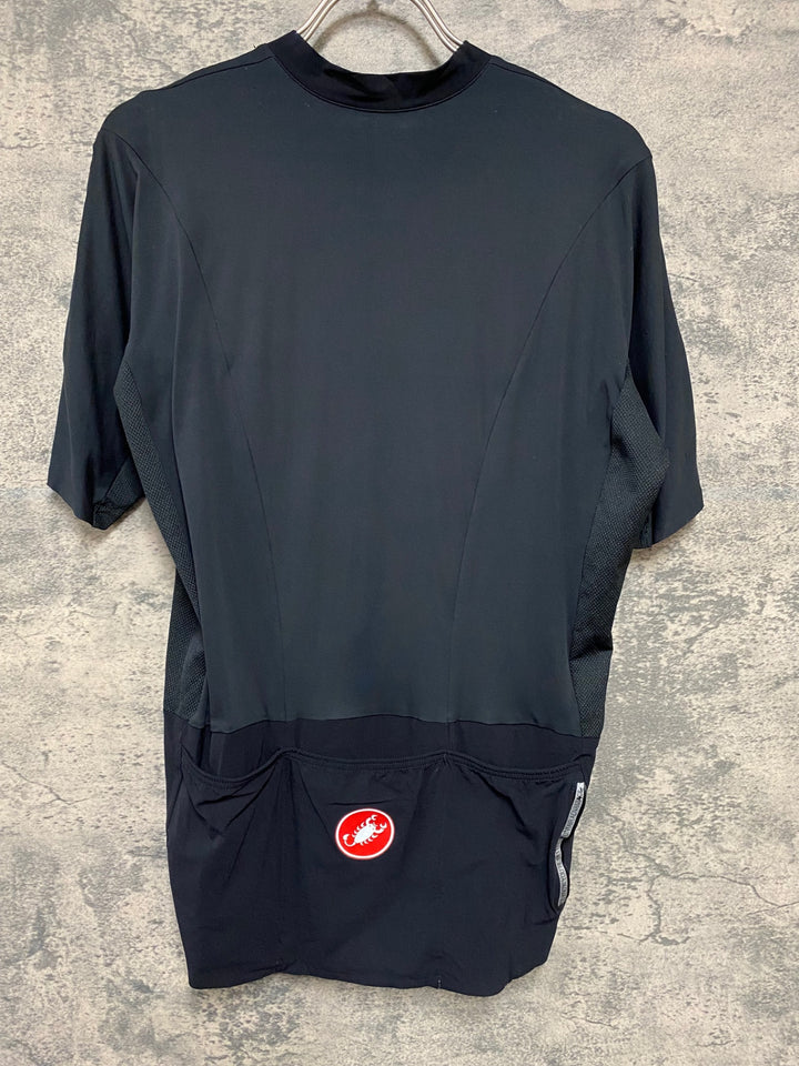 KB214 カステリ CASTELLI 半袖 サイクルジャージ 黒 XL ※ほつれ