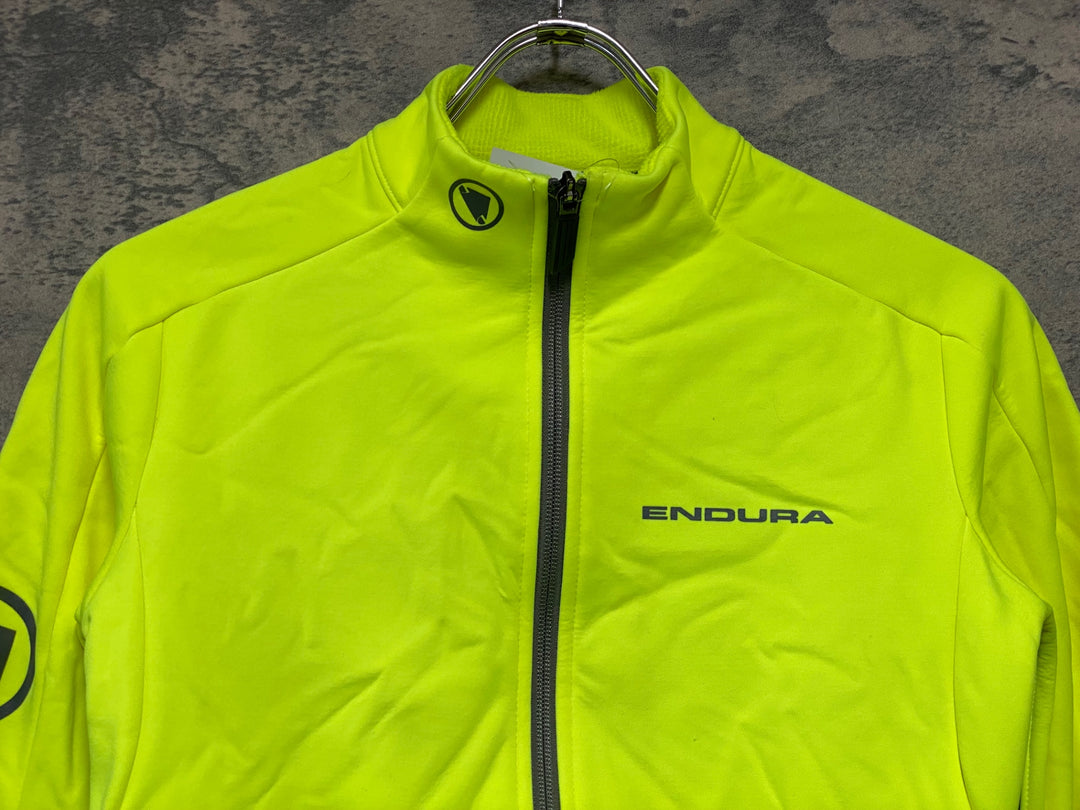 JK742 エンデュラ ENDURA 長袖 サイクルジャージ 黄 グレー XS 裏起毛 レディース