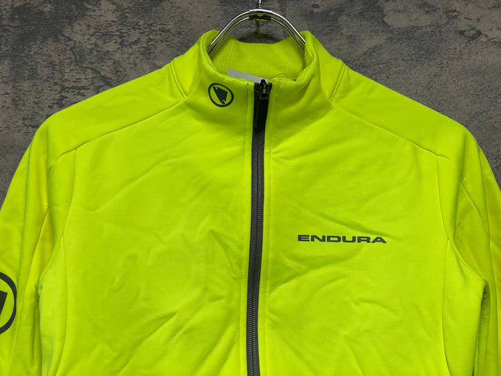 JK742 エンデュラ ENDURA 長袖 サイクルジャージ 黄 グレー XS 裏起毛 レディース
