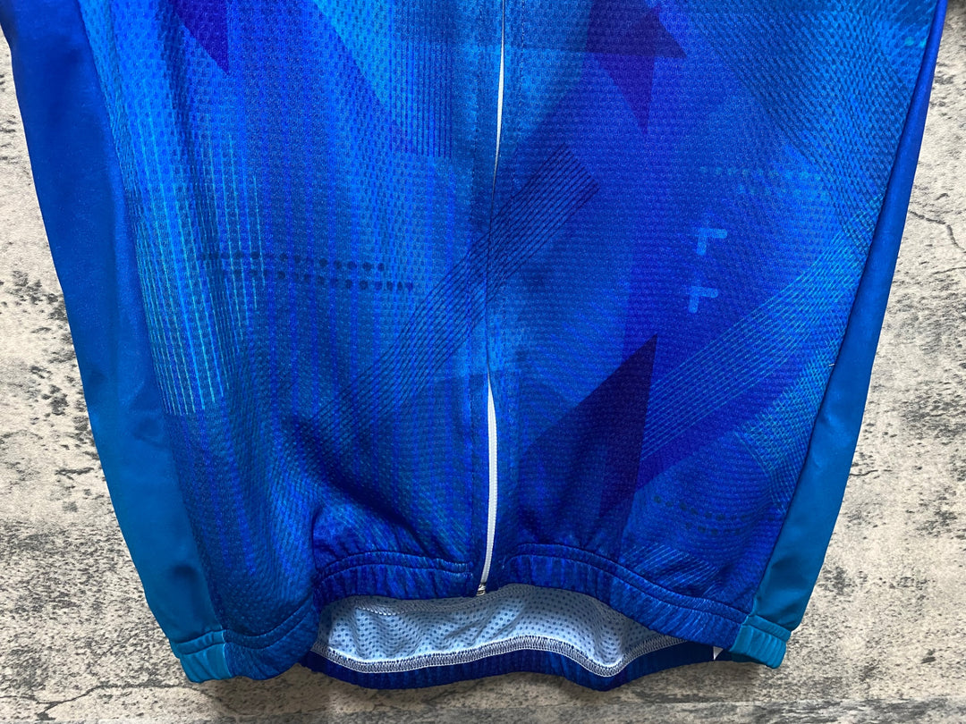 JS090 ビオレーサー BIORACER 半袖 サイクルジャージ 青 4/L Mt.FUJI Hill Climb