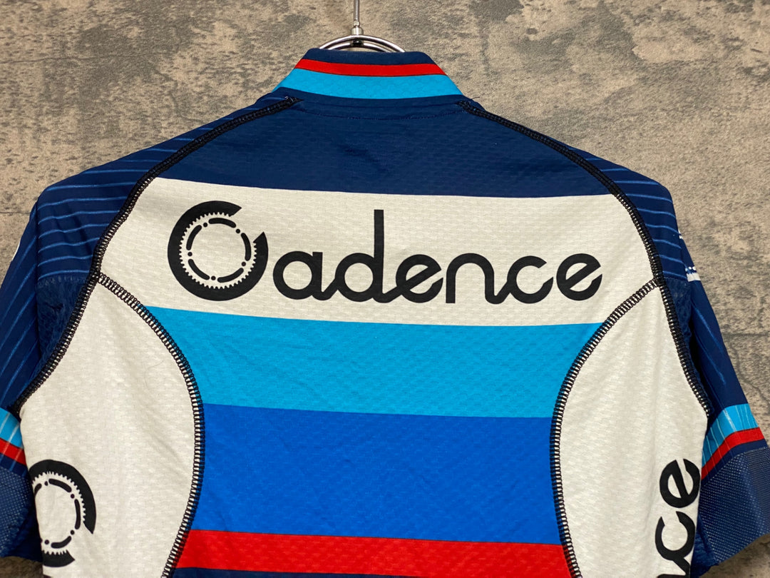 JQ507 ケイデンス Cadence RACE FIT 半袖サイクルジャージ 青 XS エアロジャージ