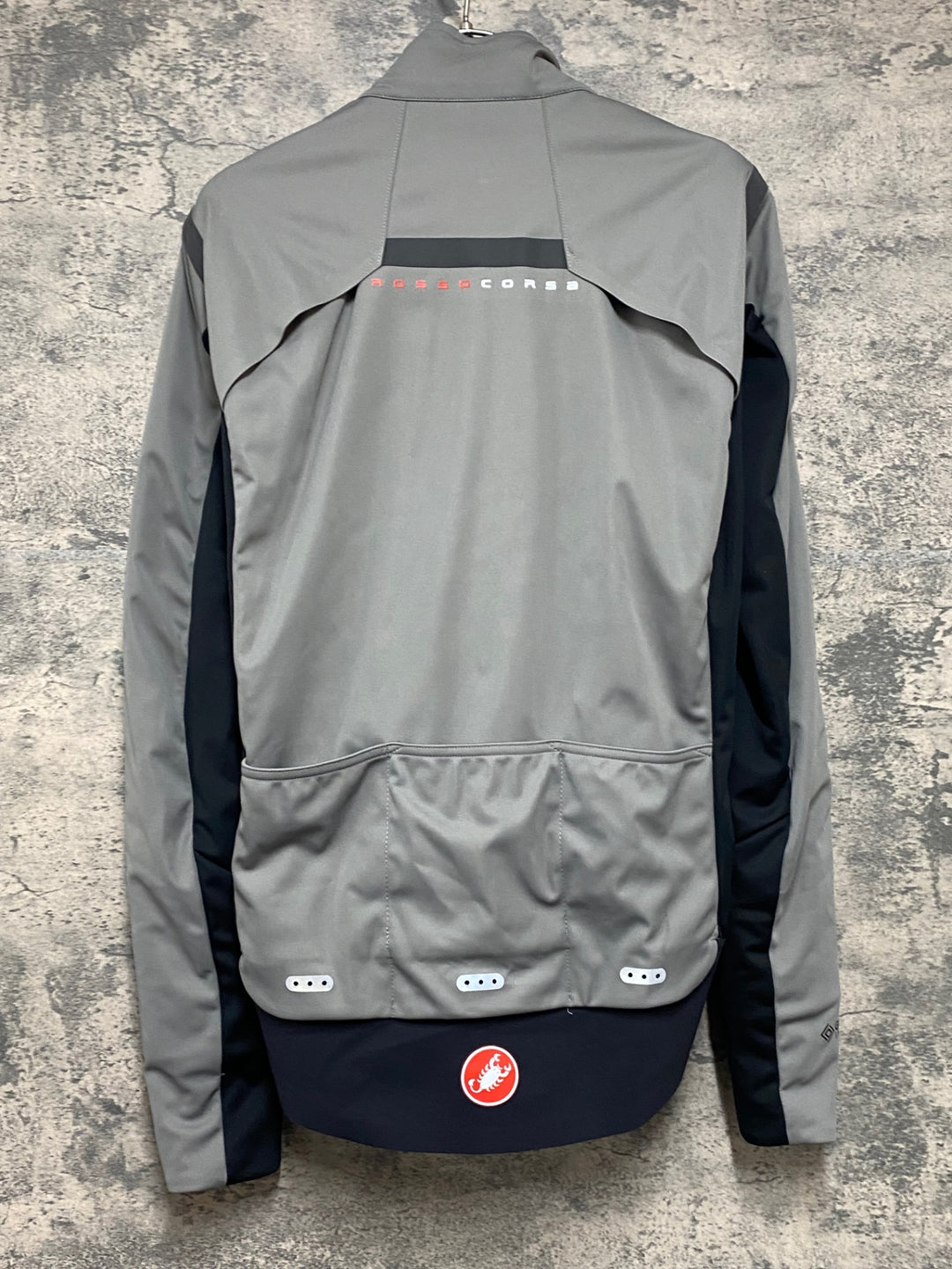 JS953 カステリ CASTELLI ALPHA ROS 2 JACKET ROSSOCORSA 長袖 サイクルジャケット グレー 黒 S 裏起毛