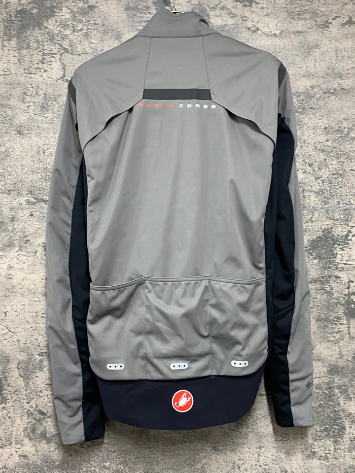 JS953 カステリ CASTELLI ALPHA ROS 2 JACKET ROSSOCORSA 長袖 サイクルジャケット グレー 黒 S 裏起毛