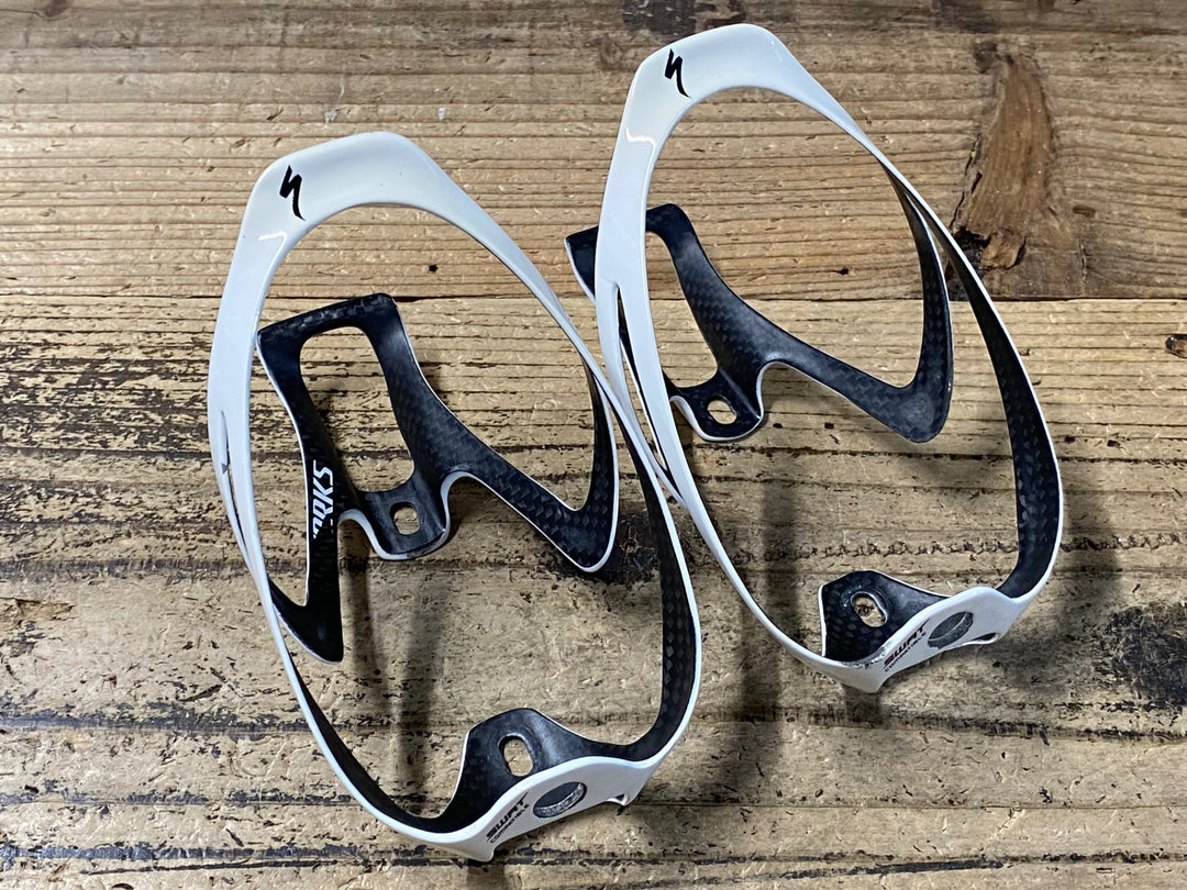 KF097 スペシャライズド SPECIALIZED Rib Cage II カーボン　ボトルケージ 白 2個セット