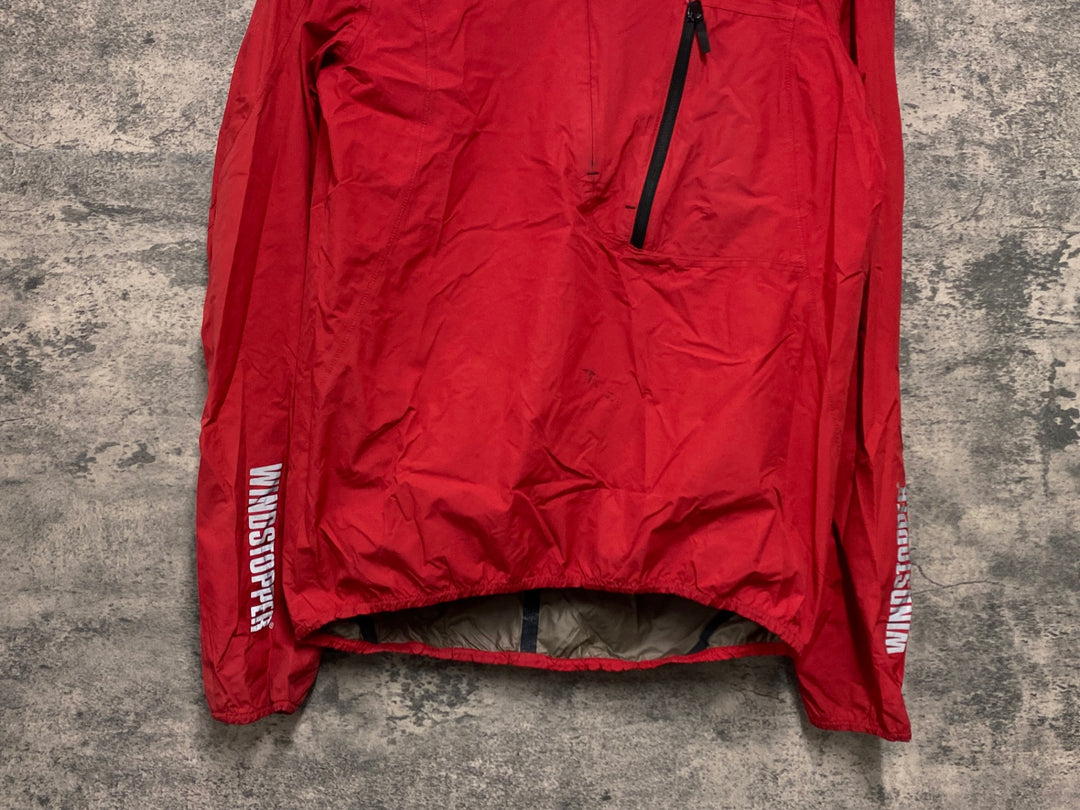 JW530 ゴア GORE BIKE WEAR 長袖 ウインドブレイカー 赤 M ※汚れ,内側劣化の為ジャンク