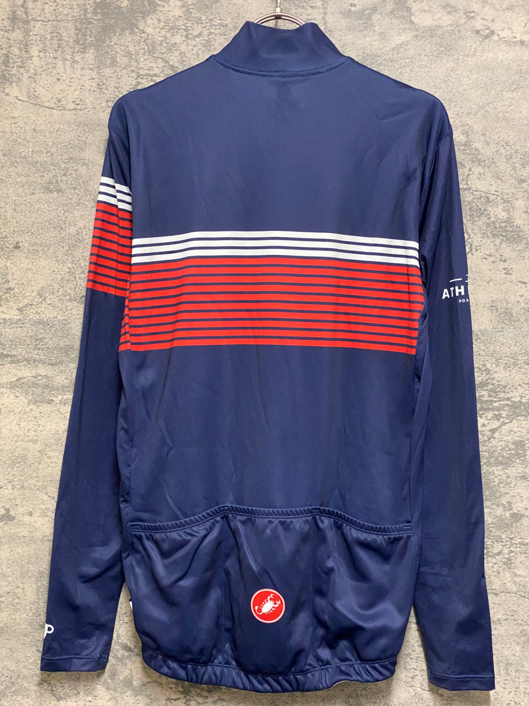 JS602 カステリ CASTELLI 長袖 サイクルジャージ ネイビー L 裏起毛 ※スレ
