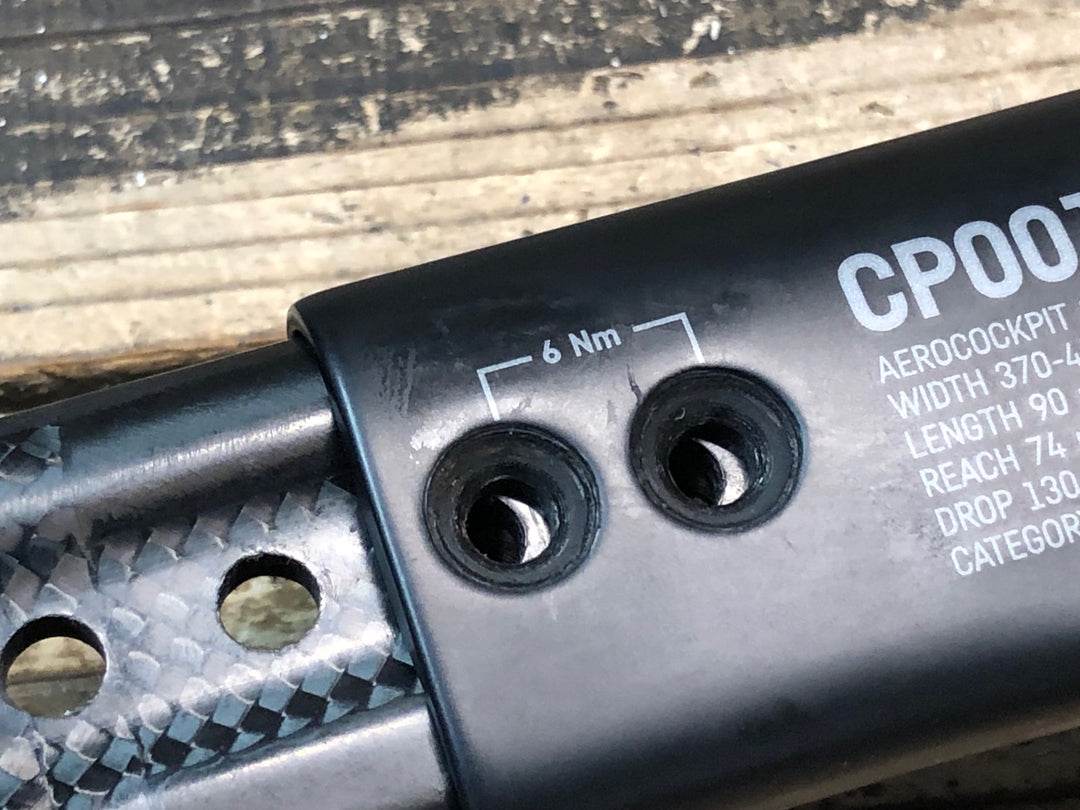 JC767 キャニオン CANYON CP0018 T-Bar カーボン 一体型ハンドル 90mm ※レバークランプ部のマーキング痕, ハンドル固定ボルト無し