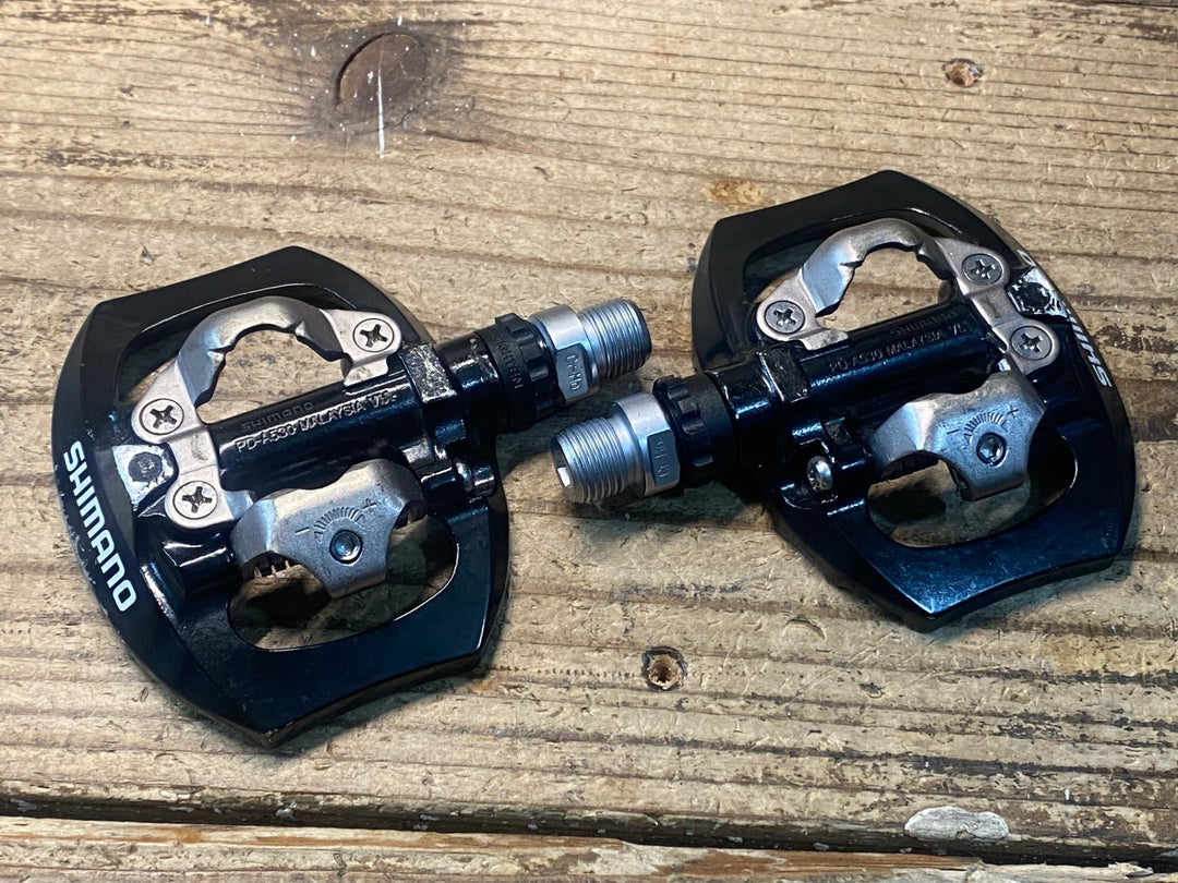 JO090 シマノ SHIMANO PD-A530 ビンディングペダル 片面フラット 黒 SPD