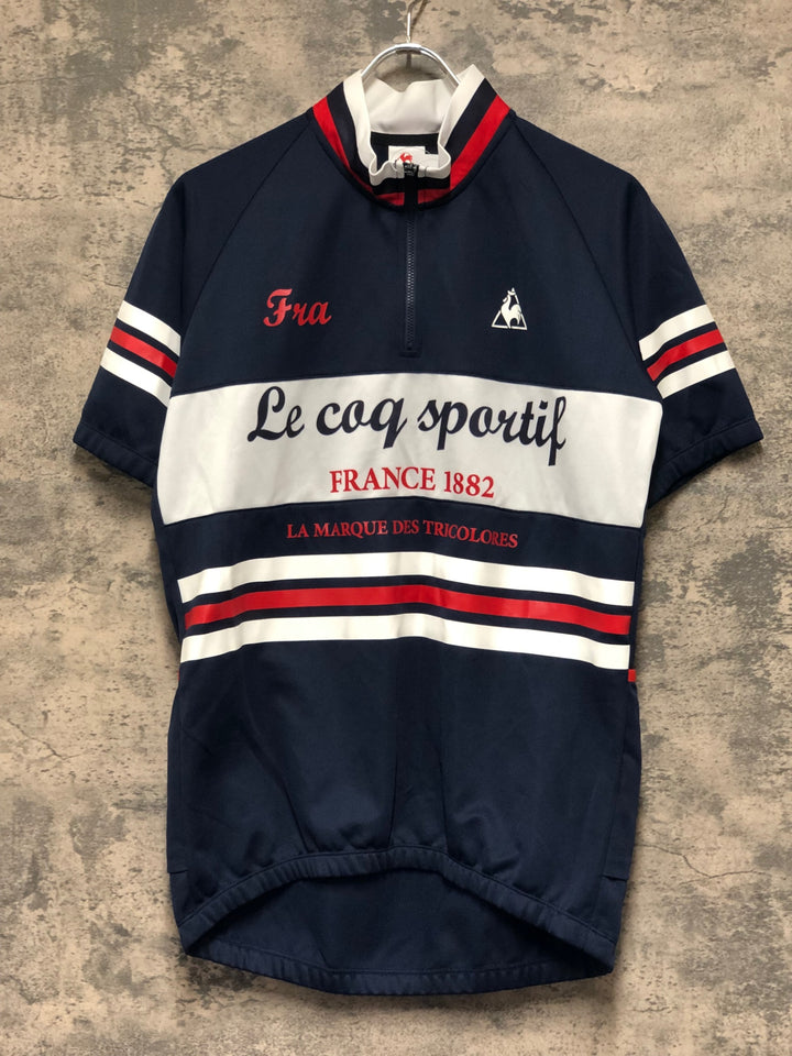 KN790 ルコックスポルティフ le coq sportif 半袖 サイクルジャージ 紺 O