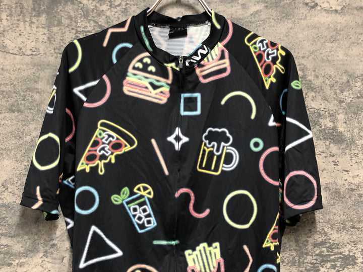 KD827 ノースウェーブ NORTHWAVE NEON PARTY JERSEY 半袖 サイクルジャージ 黒 L