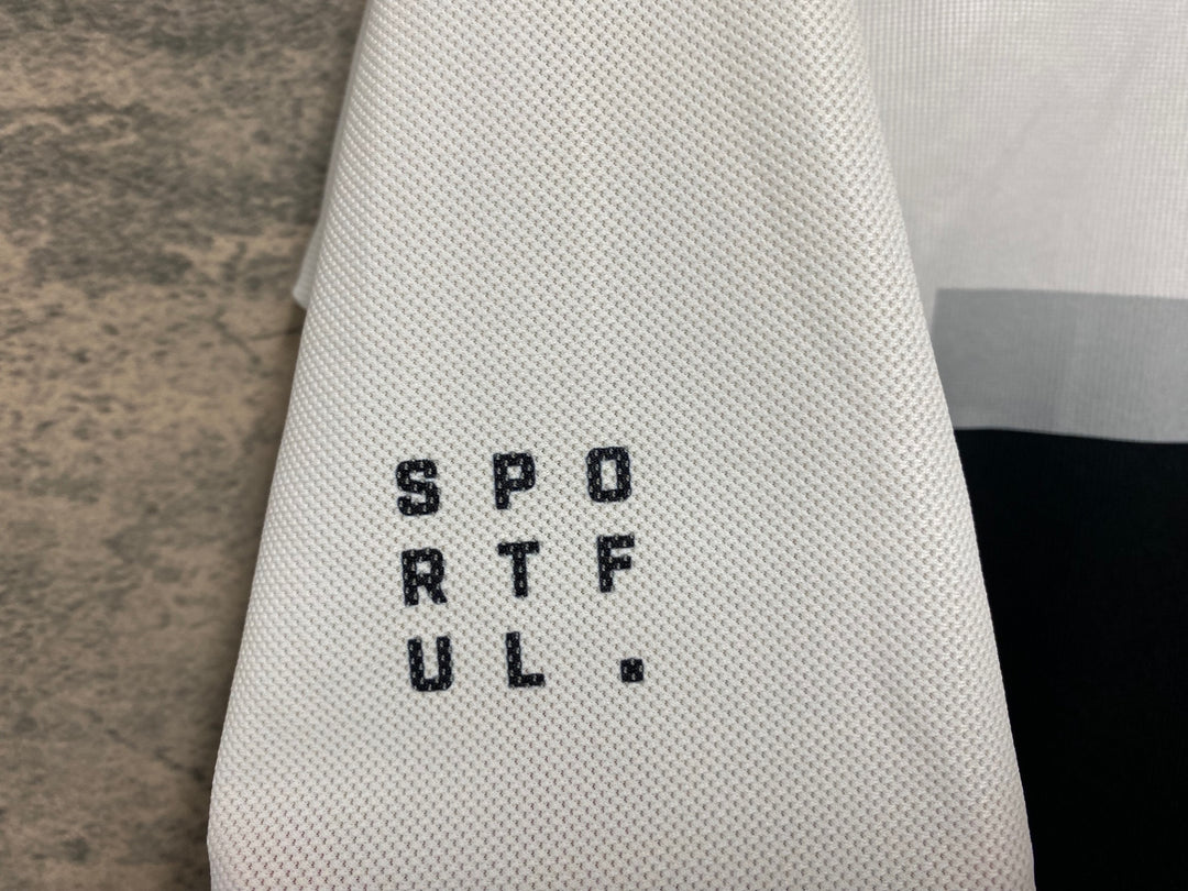 JQ123 スポーツフル Sportful 半袖 サイクルジャージ 白 黒 M ※ほつれあり