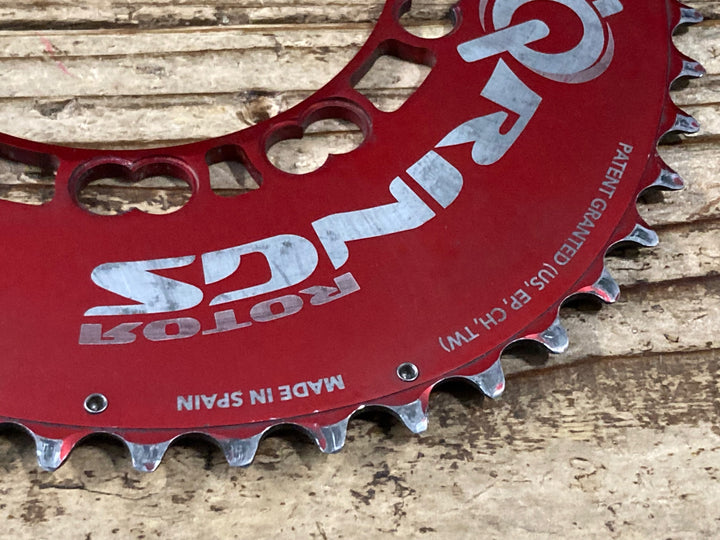KP729 ローター ROTOR Q-RINGS チェーンリング セット赤 50/34T 110BCD 11s 5H