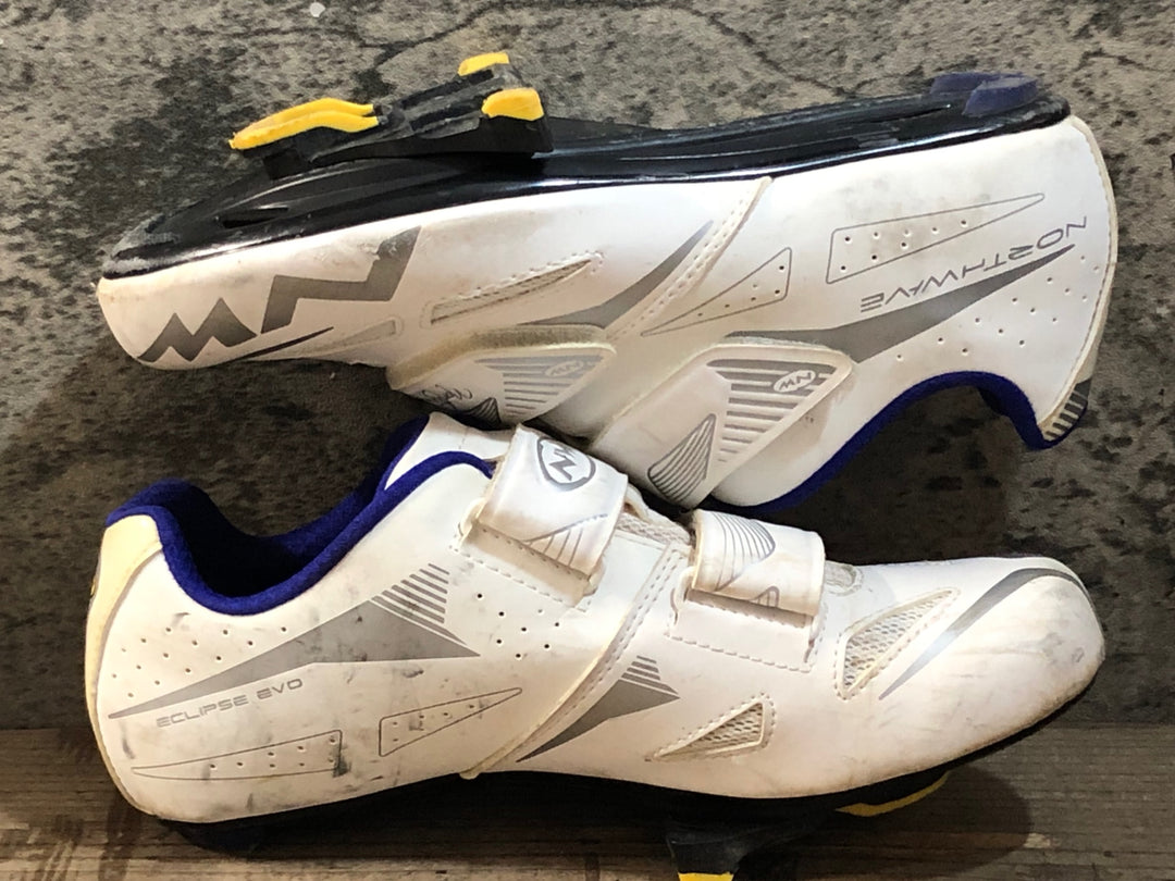 JT247 ノースウェーブ NORTHWAVE ECLIPSE EVO ビンディングシューズ 3穴 白 EU38