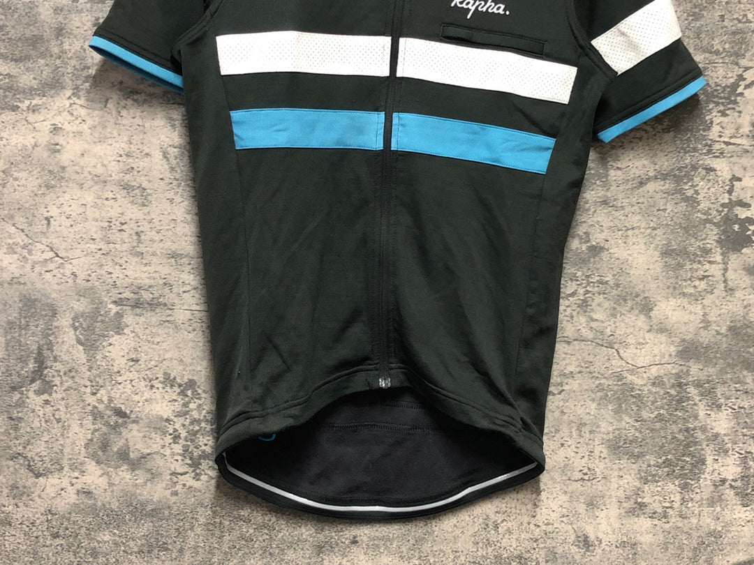 JZ507 ラファ RAPHA TRAINING BREVET JERSEY 半袖 サイクルジャージ S 黒 TEAM SKY