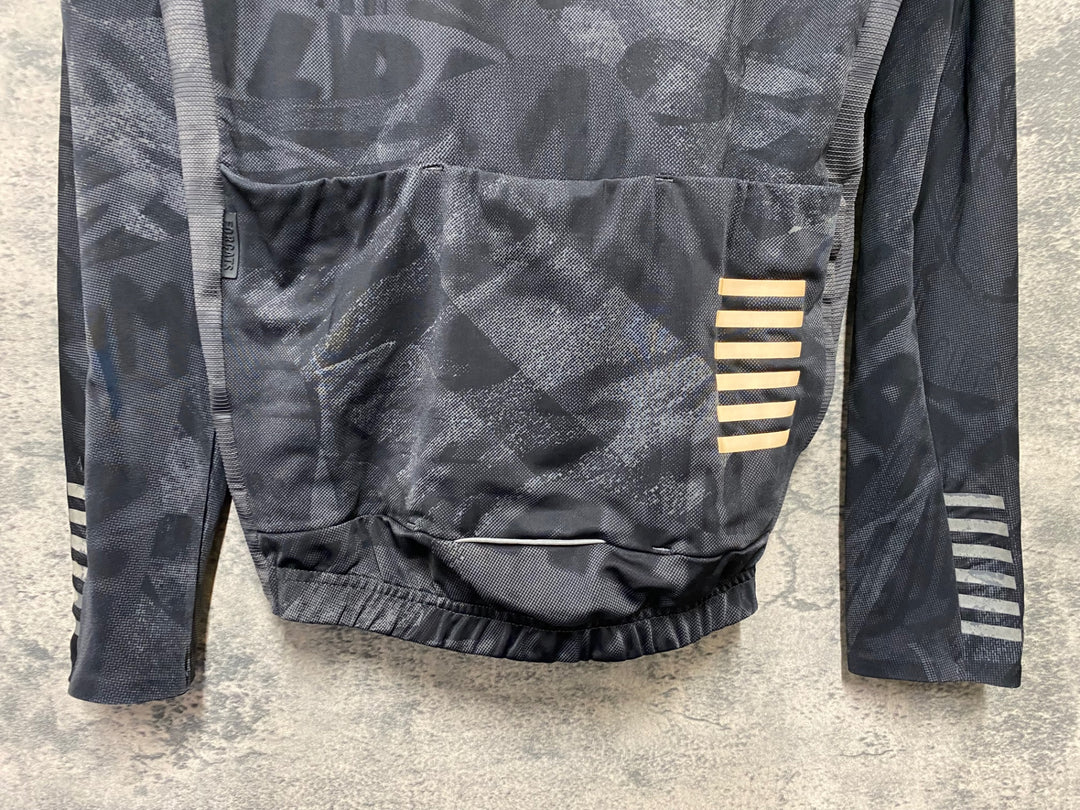JM647 ラファ Rapha PRO TEAM LS TRAINING JERSEY RACE PRINT PACK 長袖 サイクルジャージ 黒 M