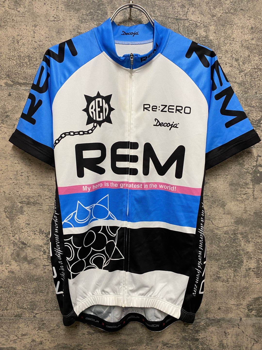 JQ009 DECOJA 半袖 サイクルジャージ 総柄 XL Re：ゼロから始める異世界生活 レム