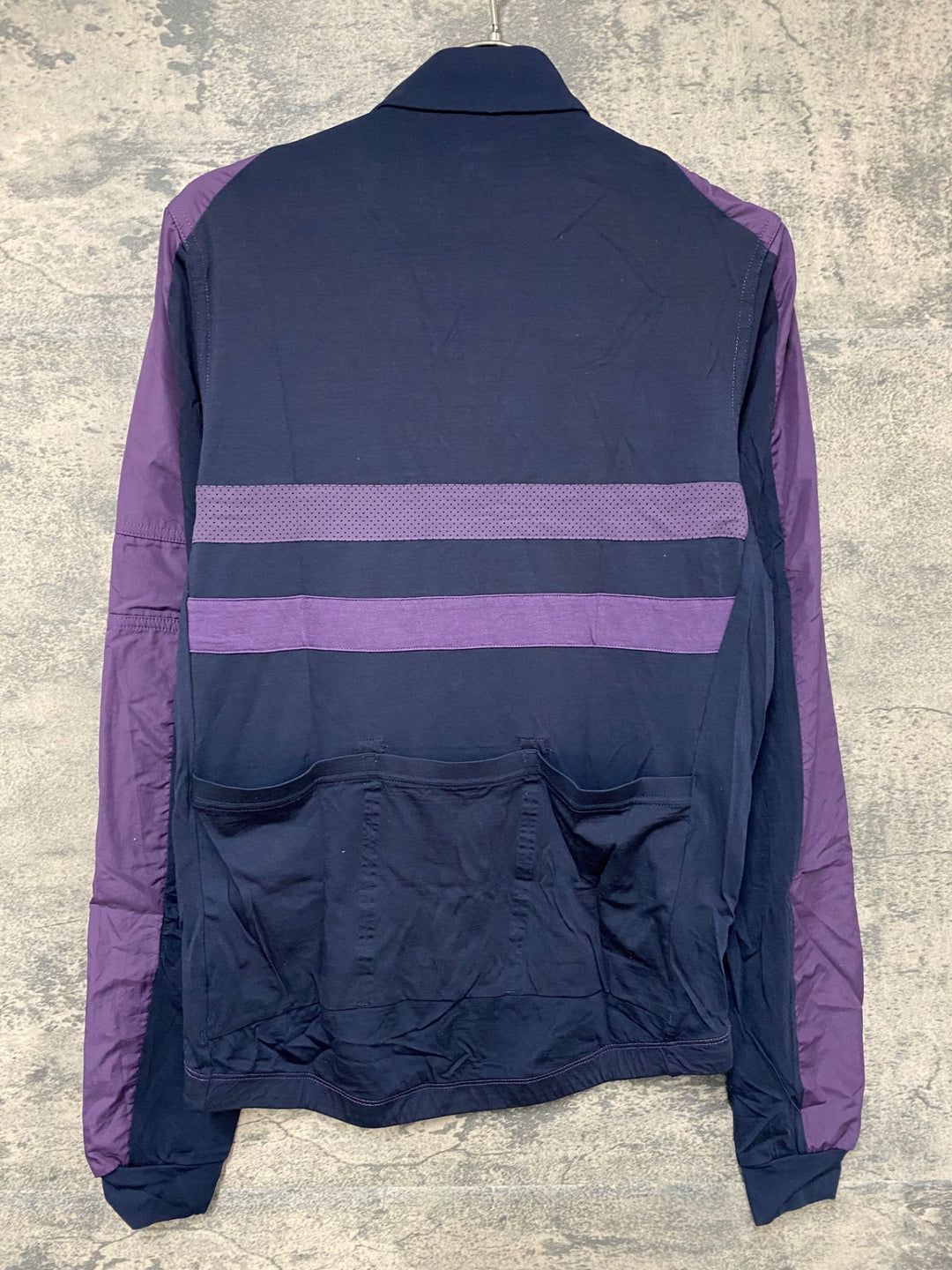 JY823 ラファ Rapha LONG SLEEVE BREVET WINDBLOCK JERSEY 長袖 サイクルジャージ 黒 パープル S
