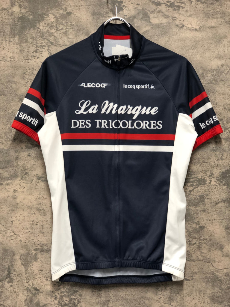 JJ573 ルコックスポルティフ le coq sportif 半袖 サイクルジャージ 紺