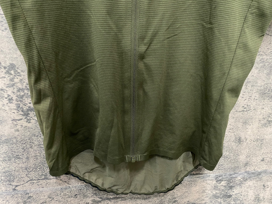 KB061 ラファ Rapha CLASSIC FLYWEIGHT JERSEY 半袖 サイクルジャージ オリーブ S ※ゴム伸び