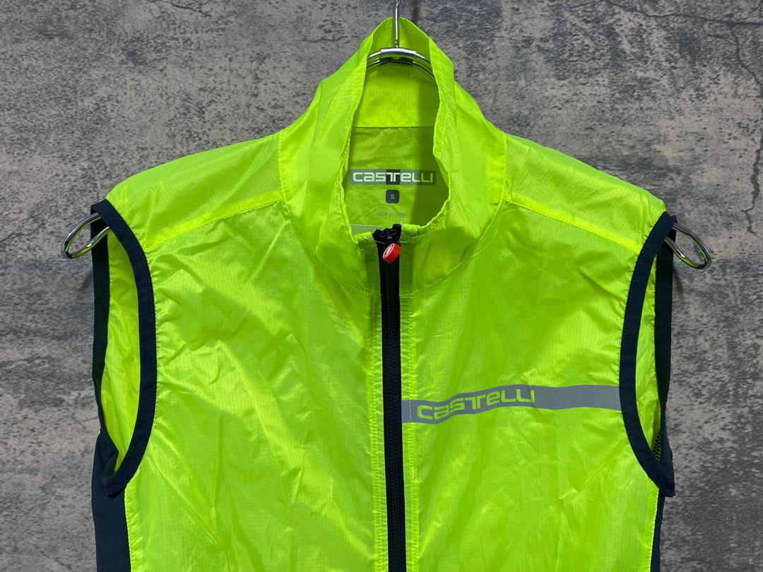 JT128 カステリ CASTELLI サイクルベスト ジレ 黄緑 S