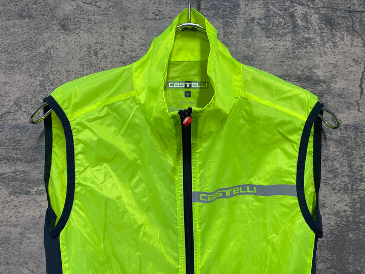 JT128 カステリ CASTELLI サイクルベスト ジレ 黄緑 S