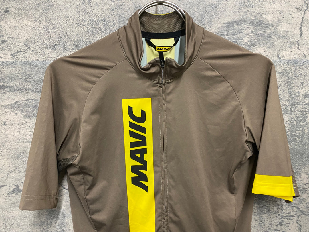 KB189 マヴィック MAVIC COSMIC GRAPHIC CANTEEN 半袖 サイクルジャージ S 茶 ポケット部ほつれ