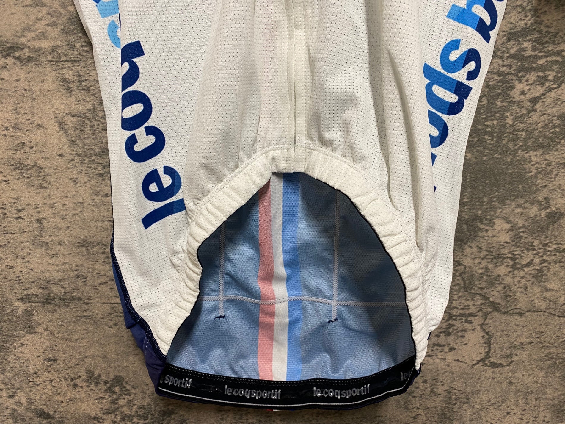 新品未使用）le coq sportif サイクルジャージ 青　白　M JP447 ルコックスポルティフ LE COQ SPORTIF 半袖 メッシュ サイクル