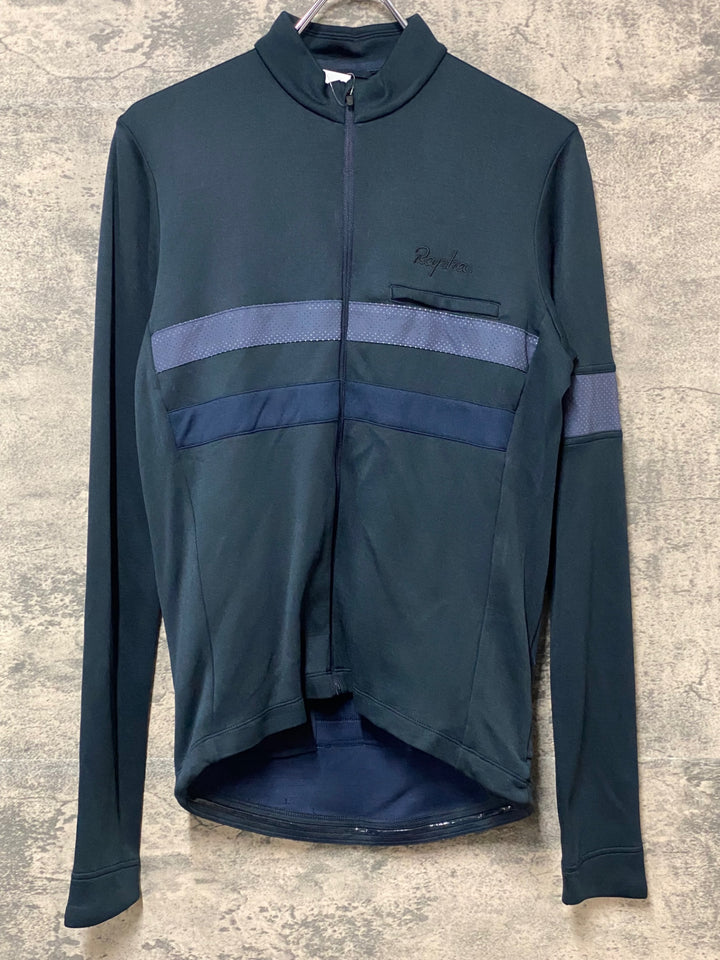 KM927 ラファ Rapha LONG SLEEVE BREVET JERSEY 長袖 サイクルジャージ 紺 M