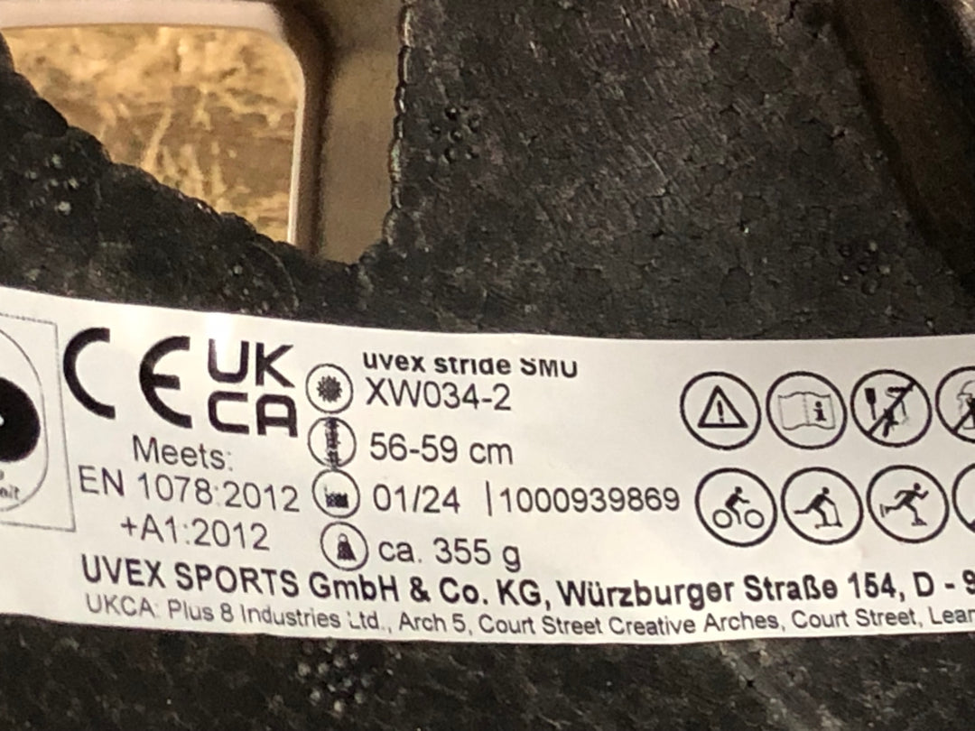 JT106 UVEX STRIDE SMU ヘルメット 56-59cm 白 タグあり 24年1月製造