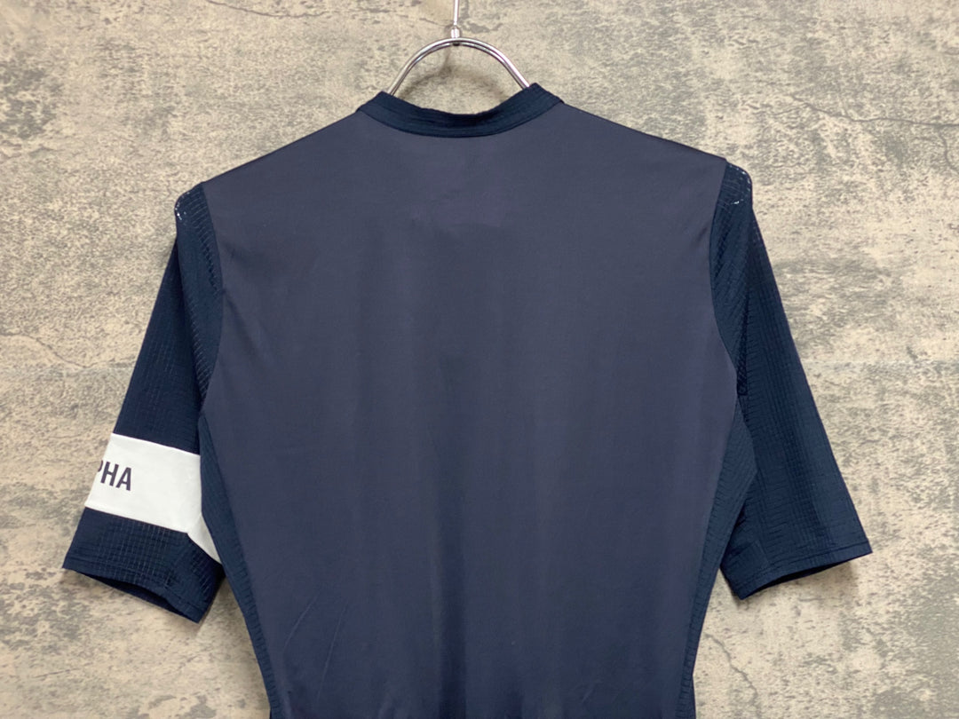 JW107 ラファ Rapha PRO TEAM FLYWEIGHT JERSEY 半袖サイクルジャージ 紺 M 裾ゴム伸び