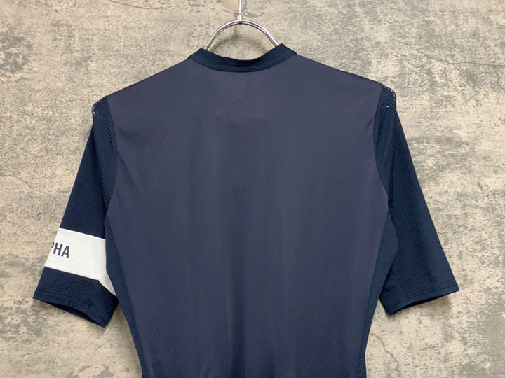 JW107 ラファ Rapha PRO TEAM FLYWEIGHT JERSEY 半袖サイクルジャージ 紺 M 裾ゴム伸び