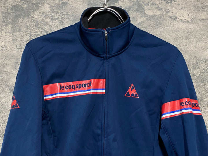 KC848 ルコックスポルティフ le coq sportif 長袖 サイクルジャケット 紺 L 裏起毛