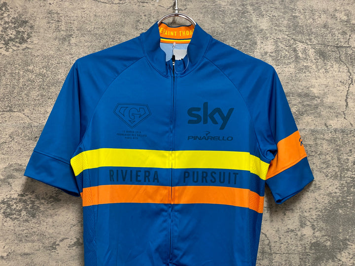 JW056 ラファ Rapha TEAM SKY RIVIERA PURSUIT JERSEY 半袖サイクルジャージ 青 S