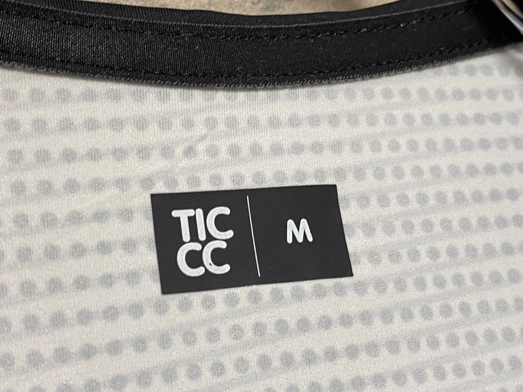 JB648 TICCC 半袖 サイクルジャージ 白 黒 ドット M