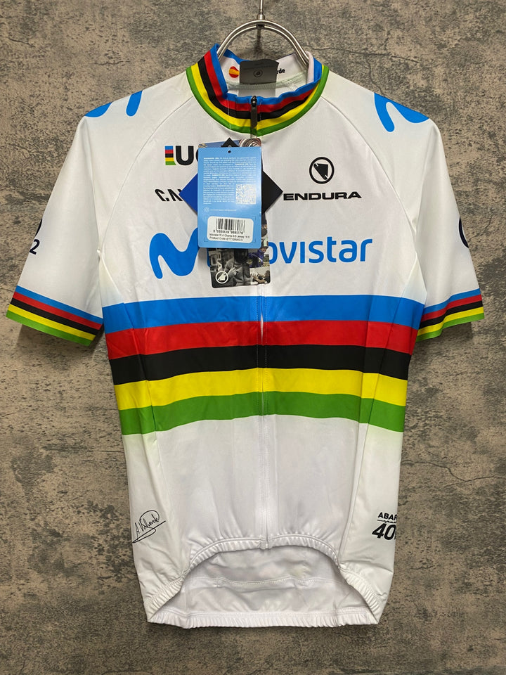 JS499 エンデュラ ENDURA 半袖 サイクルジャージ 白 S movistar