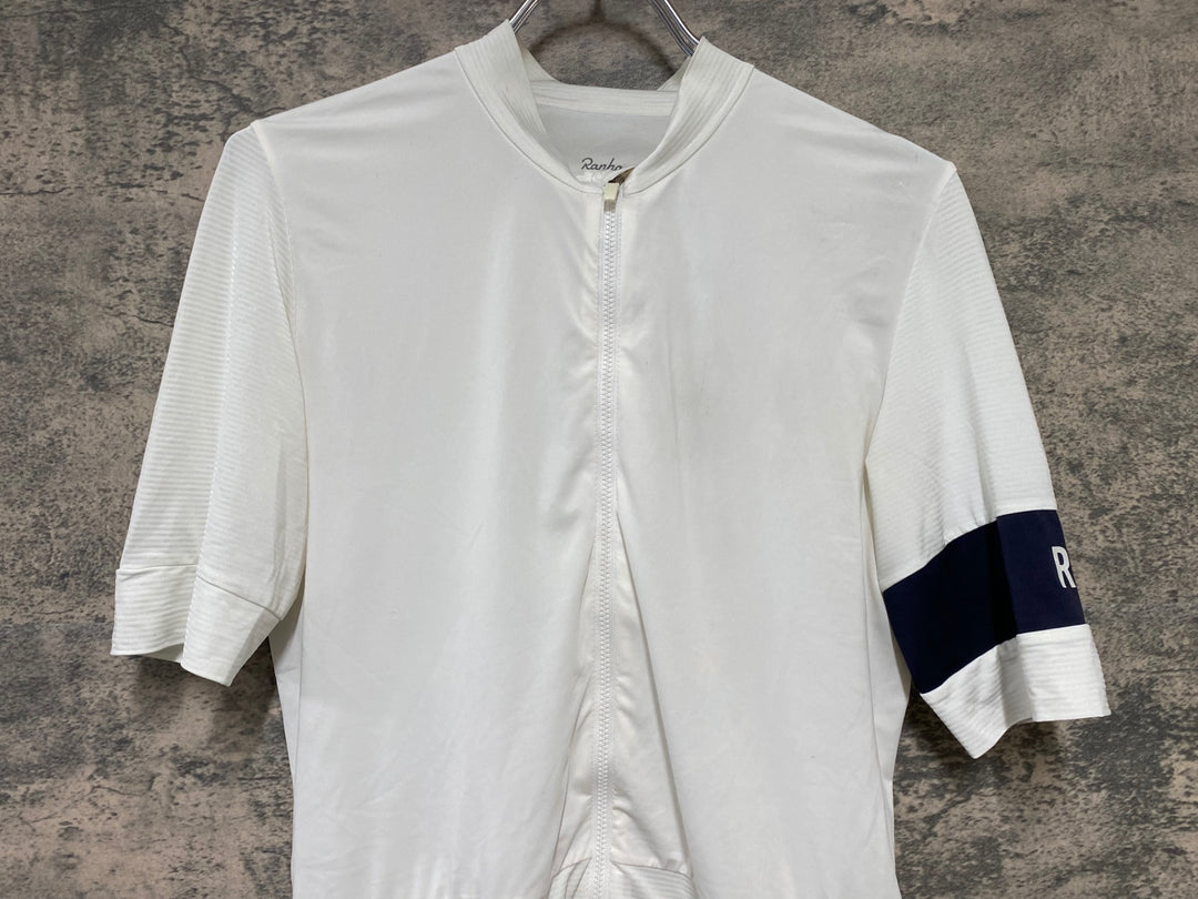 KD611 ラファ Rapha PRO TEAM JERSEY 半袖 サイクルジャージ 白 M 汚れあり