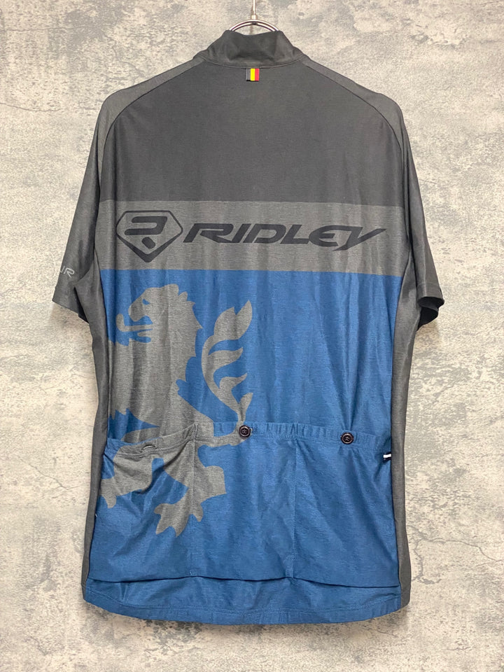 KB799 カペルミュール KAPELMUUR 半袖 サイクルジャージ グレー ネイビー L RIDLEY
