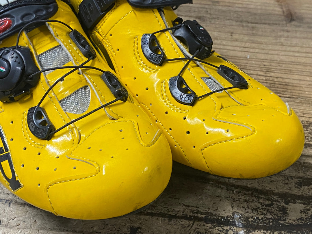 KH239 シディ SIDI WIRE Carbon Vernice Chris Froome Limited Edition ビンディングシューズ 3穴 黄色 EU40 ※傷や汚れあり