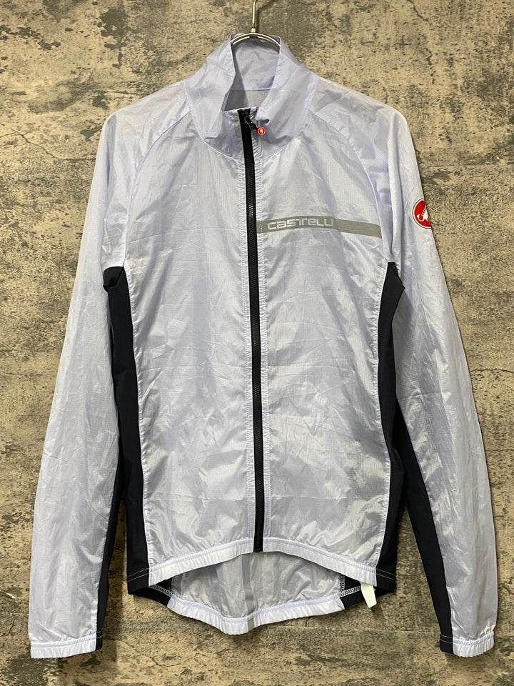 JZ123 カステリ CASTELLI 長袖 ウインドブレイカー 白 黒 M