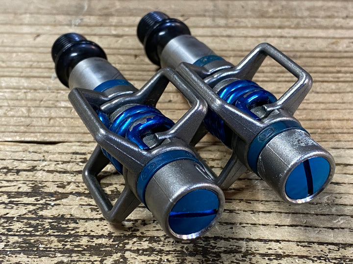 JP363 クランクブラザーズ Crankbrothers エッグビーター Eggbeater3 ビンディングペダル 青 クロモリ ※軸のガタつき