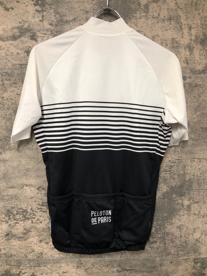 JJ818 プロトンドパリ PELOTON DE PARIS Domestique Jersey MEN 半袖 サイクルジャージ 白 黒 L