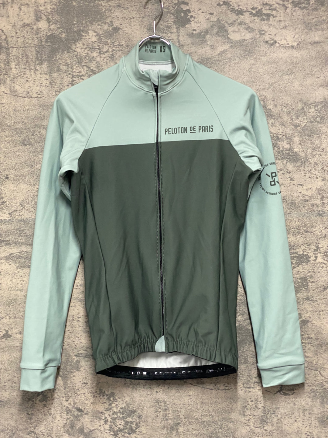 JJ320 プロトンドパリ PELOTON DE PARIS 長袖サイクルジャケット 緑 XS 裏起毛