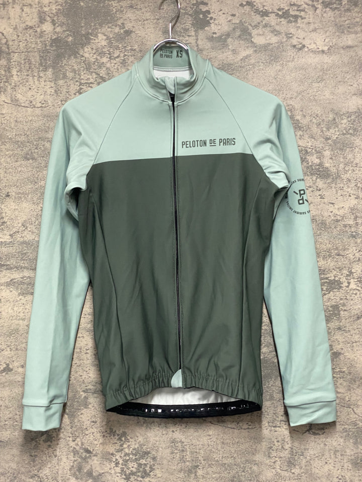 JJ320 プロトンドパリ PELOTON DE PARIS 長袖サイクルジャケット 緑 XS 裏起毛