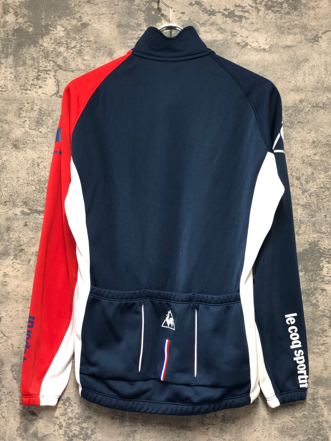 KN788 ルコックスポルティフ le coq sportif 裏起毛 サイクルジャケット 紺白 L
