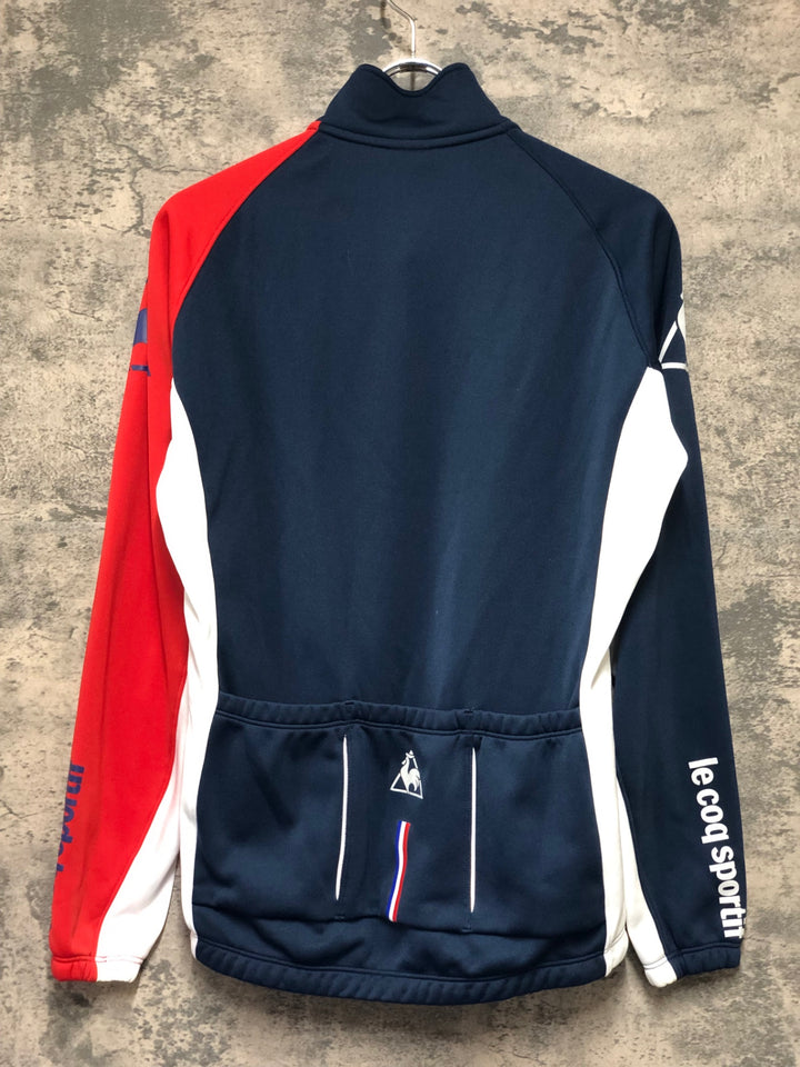KN788 ルコックスポルティフ le coq sportif 裏起毛 サイクルジャケット 紺白 L