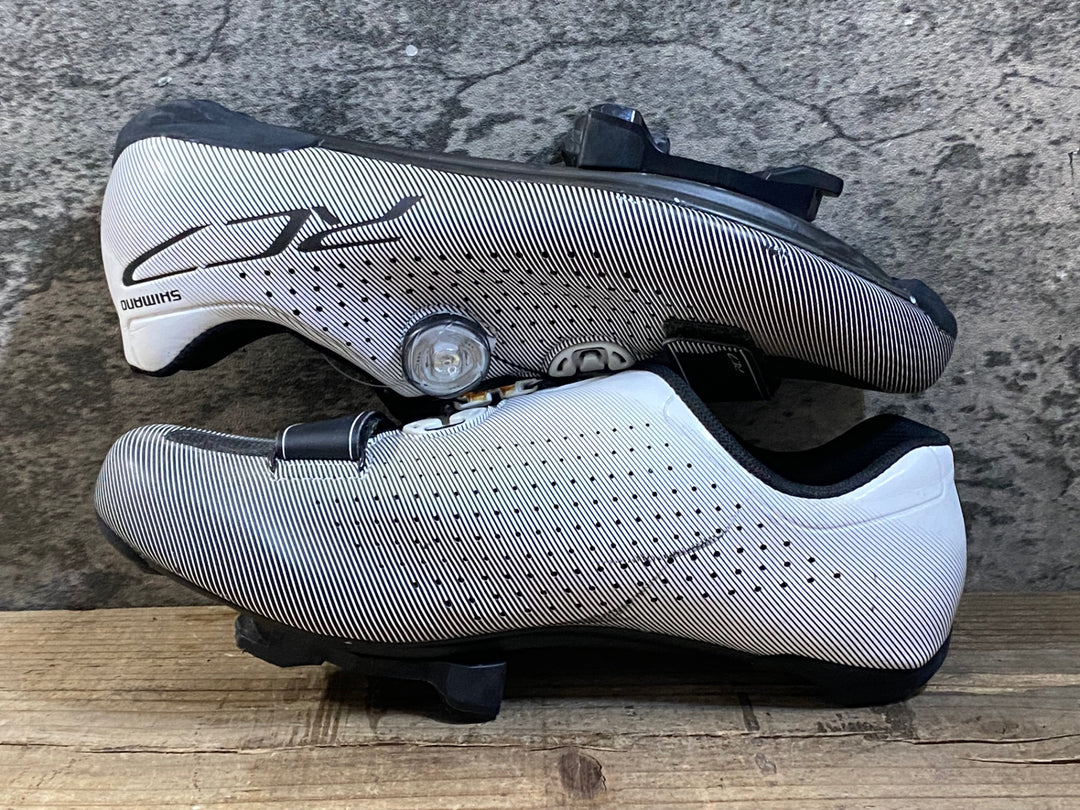 KG024 シマノ SHIMANO RC7 SH-RC700 S WIDE ビンディングシューズ 白 EU41