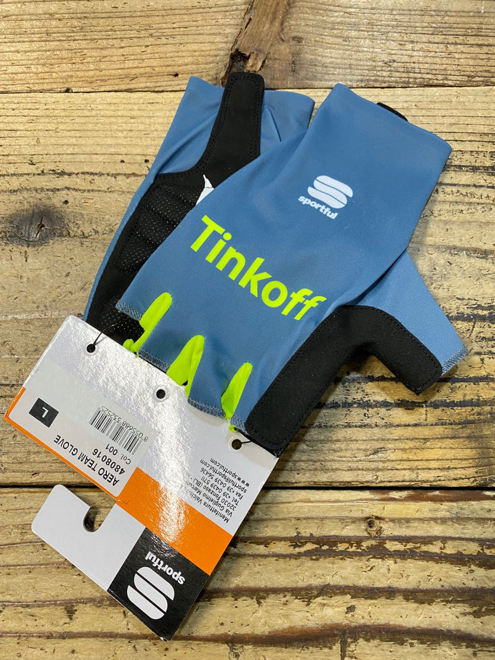 KJ842 スポーツフル sportful AERO TEAM GLOVE 指切 グローブ 青 L TINKOFF