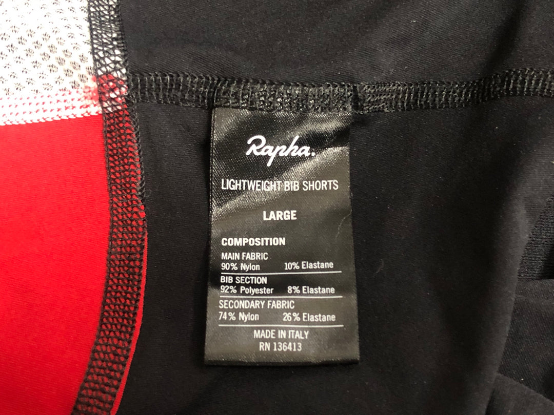 KL259 ラファ Rapha LIGHTWEIGHT BIB SHORTS ビブショーツ 黒 赤 L